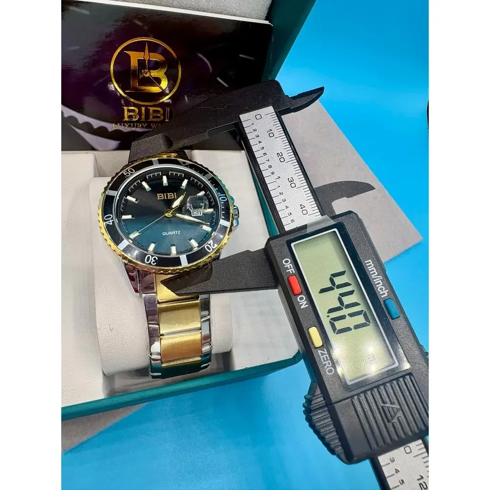 NWT Stunning BiBi Luxury Men's 44mm Two-Tone Wristwatch